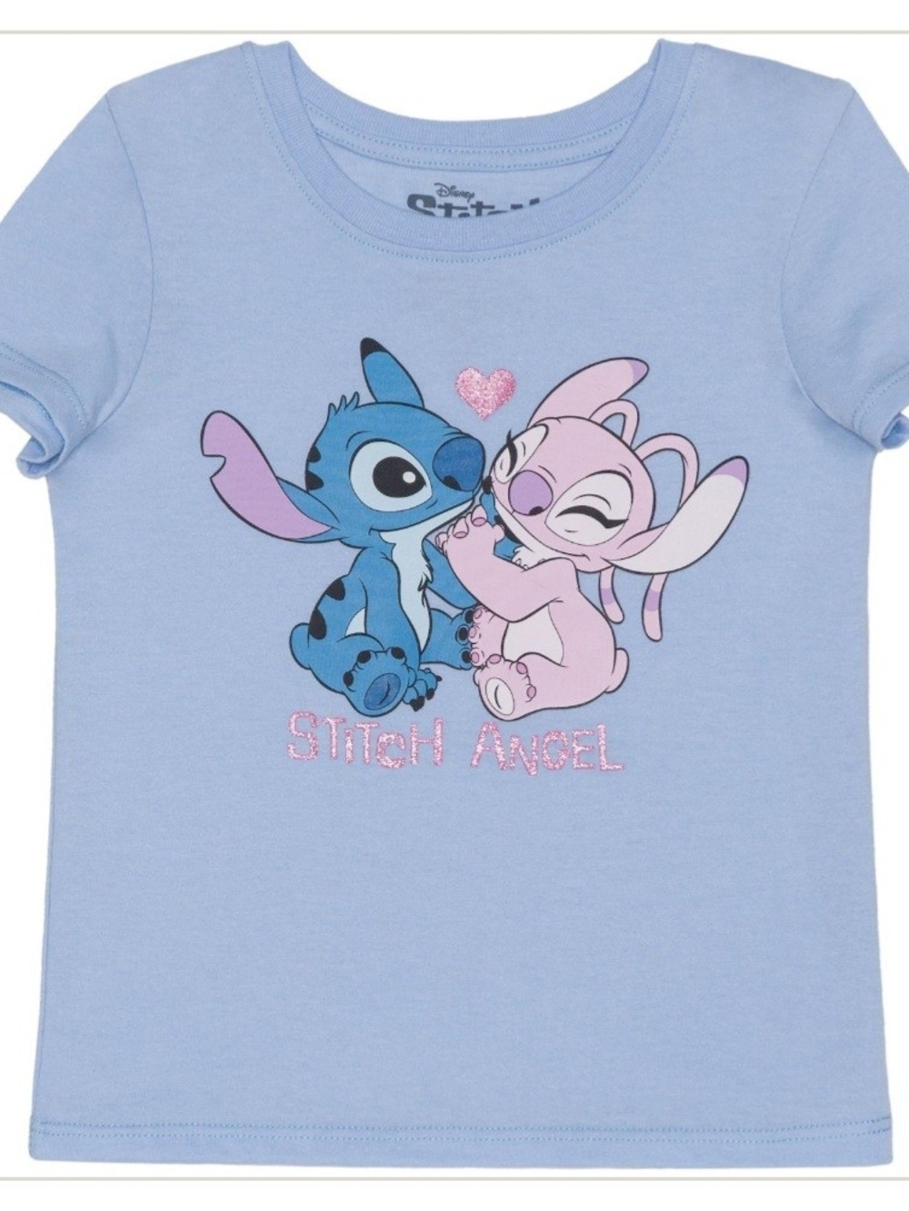 🌻 NWT Disney Lilo & Stitch Angel Glitter Tee multi Sizes avail 4 & 5 ✨